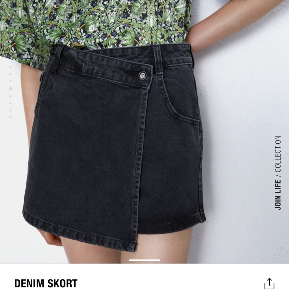 ZARA black denim skort